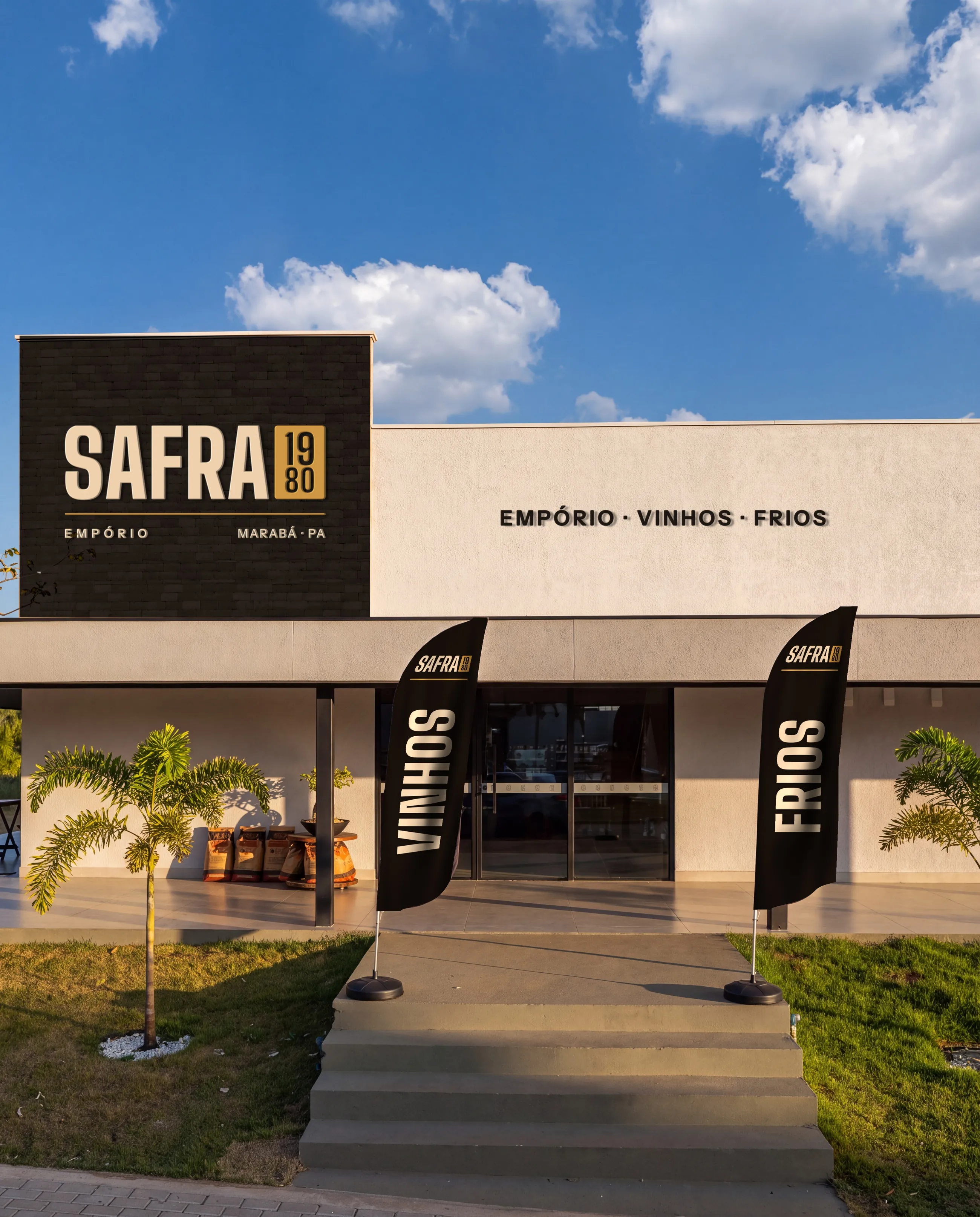 A fachada da Safra 1980 no fim da tarde